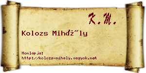 Kolozs Mihály névjegykártya