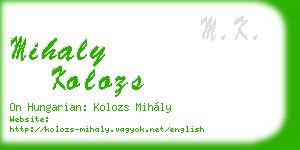 mihaly kolozs business card